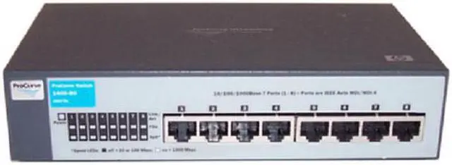 Switch HP Procurve 1400-8G J9077A - 8 Ports Gigabit Ethernet, 1 Gbps, Occasion