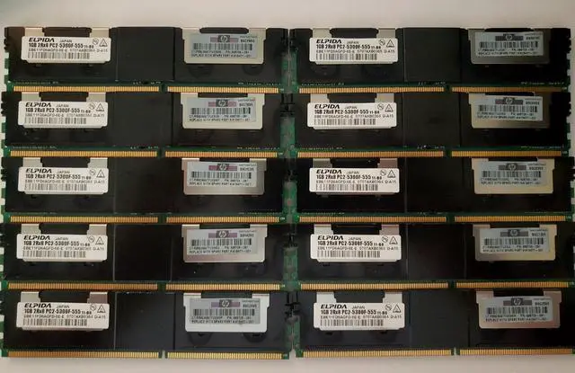 Main image of 10GB (10X1GB) HP 398706-051 EBE11FD8AGFD-6E-E 2Rx8 PC2 Server Memory