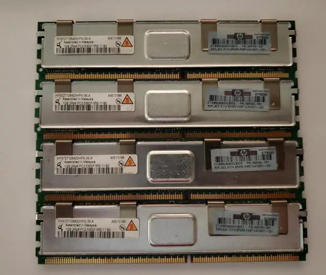 Main image of HYS72T128420HFN-3S-A 1GB Server RAM Memory LOT OF 4 DDR2 SDRAM 4GB Total