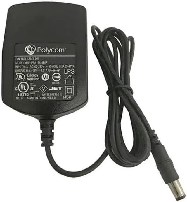 Main image of Polycom VVX 300 400 500 VOIP Telephone 1465-43853-001 PSA15A-480P Power Supply