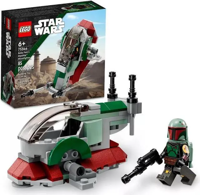 Main image of LEGO Star Wars Boba Fett's Starship Microfighter Building Toy Set 75344 (85 Pcs)