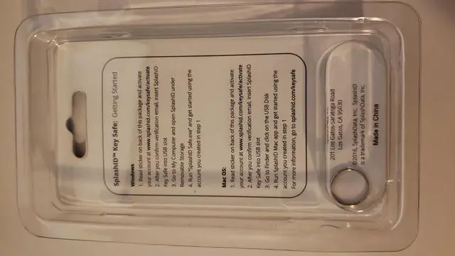 Alt view image 2 of 2 - SplashID Key Safe Secure Your Passwords on a USB Key 4 GB For PC or Mac
