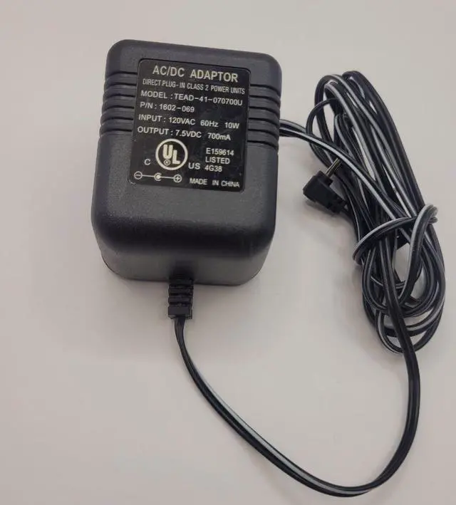 Main image of TEAD-41-070700U AC Power Supply Adapter Charger Cord Output 7.5V 700mA