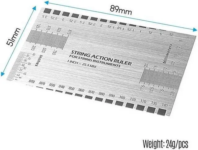 Alt view image 3 of 4 - Guitar String Ruler Stainless Steel String Action Ruler Gauge Tool
