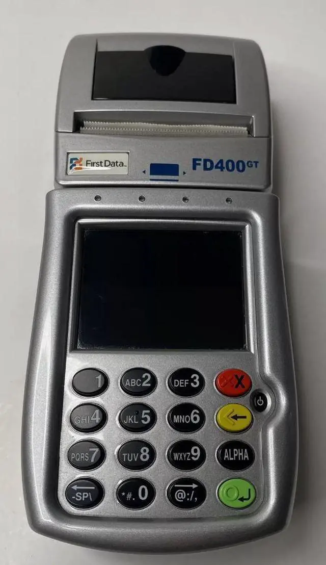 Main image of First Data FD400GT Credit Card Terminal Thermal Debit Card Machine Touchscreen NO POWER SUPPLY