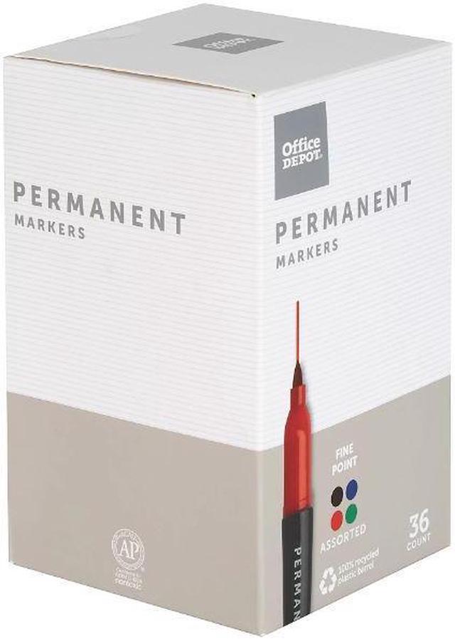 Alt view image 3 of 4 - Office Depot Permanent Markers Fine Point 100% Recycled Plastic Barrel Assorted