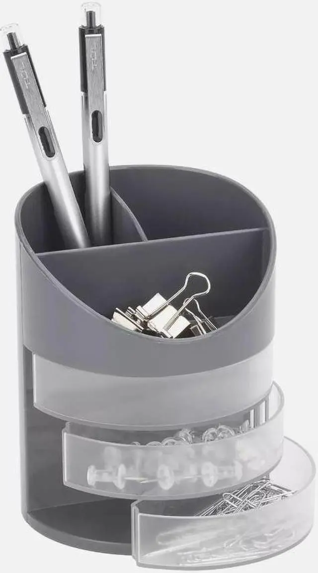 Main image of Desk Organizer Antimicrobial Treatment 4-3/4"H x 4-3/4"W x 3-3/4"D Gray
