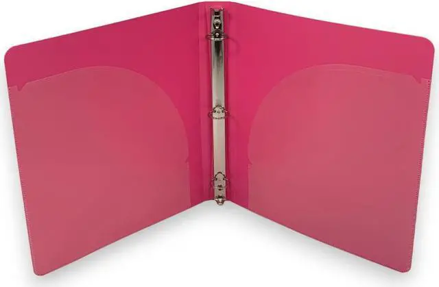 Alt view image 2 of 3 - Office Depot Heavy-Duty 3-Ring Poly Binder 1" Round Rings Pink