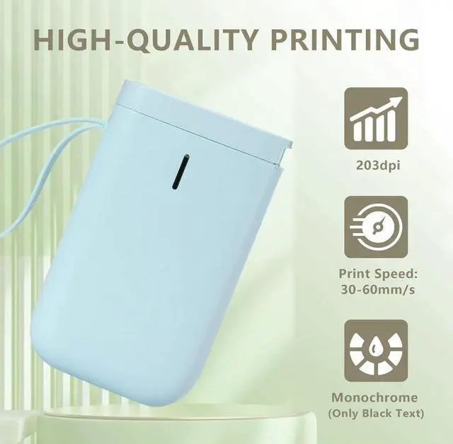Alt view image 4 of 6 - Niimbot D11 Portable Bluetooth Thermal Label Maker Printer Teal