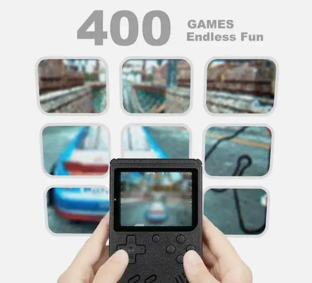 Alt view image 5 of 6 - Handheld Retro Game Console Portable 2.5 LCD Rechargeable 400 Games Black