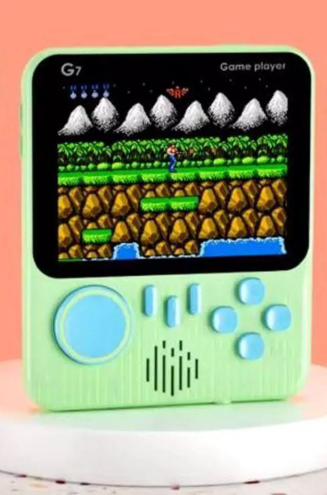 Alt view image 7 of 7 - Portable Retro Handheld Game Console 600 Classic Games 3.5" Screen Green