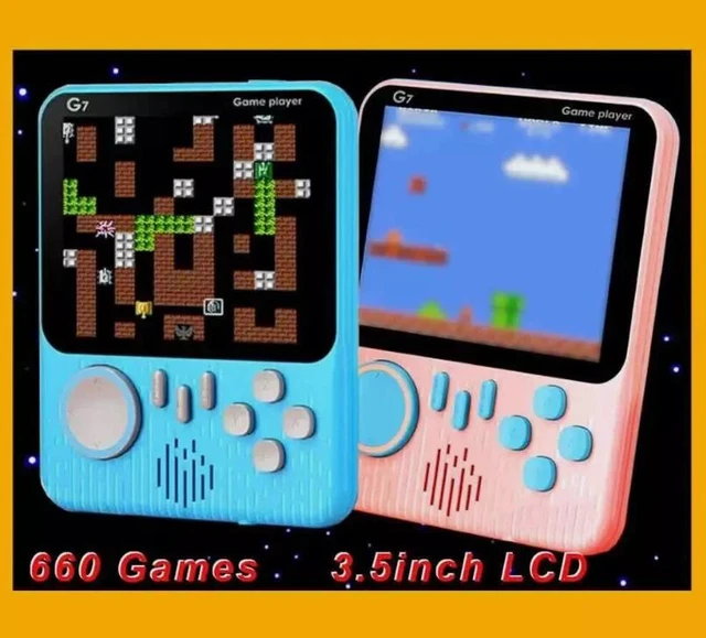 Alt view image 2 of 5 - Portable Retro Handheld Game Console 600 Classic Games 3.5" Screen Blue