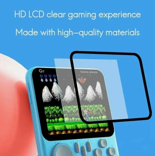 Alt view image 5 of 5 - Portable Retro Handheld Game Console 600 Classic Games 3.5" Screen Blue