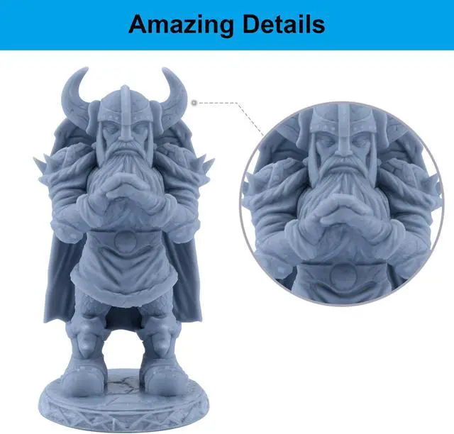 Alt view image 6 of 7 - ELEGOO ABS-Like 3D Printer Resin, 405nm UV-Curing LCD Resin High Precision Fast Curing Non-Brittle Standard Photopolymer Resin for LCD Printing Grey 1000G