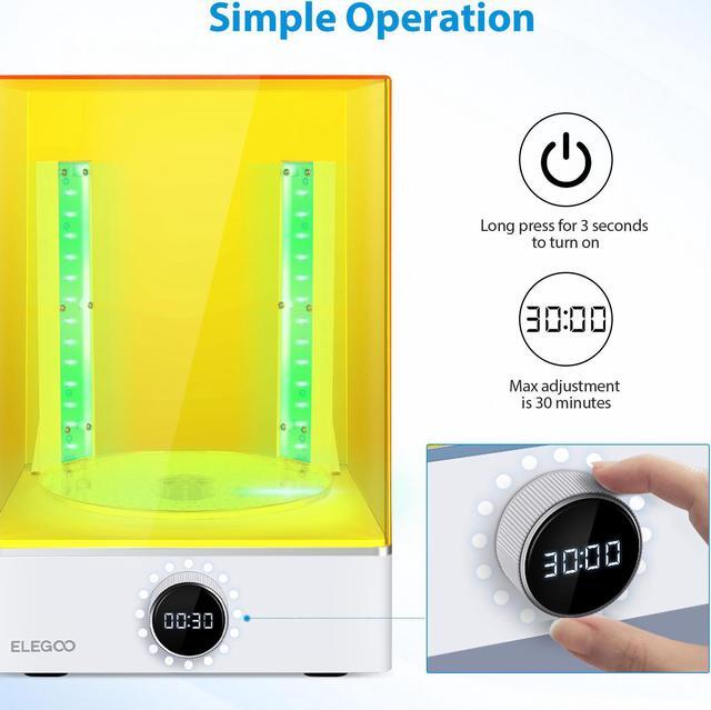 Alt view image 7 of 7 - ELEGOO Mercury XS Bundle with Separate Washing and Curing Station for Large Resin 3D Printed Models, Compatible with Saturn and Mars LCD 3D Printers, with a Handheld UV Lamp