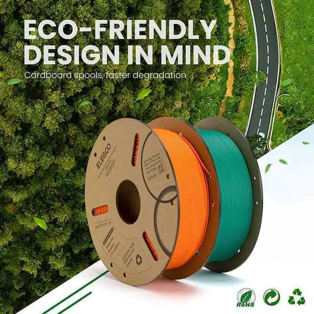 Alt view image 7 of 7 - ELEGOO PLA+ Filament 1.75mm, 3D Printer Filament, Dimensional Accuracy +/- 0.02 mm, Tough & High Strength, Compatible with Most FDM Printers, Grey 1kg