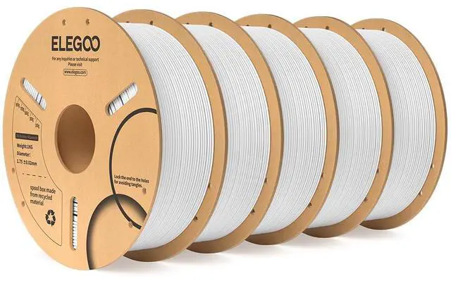 Main image of ELEGOO PLA Filament 1.75mm 3D Printer Filament White 5kg