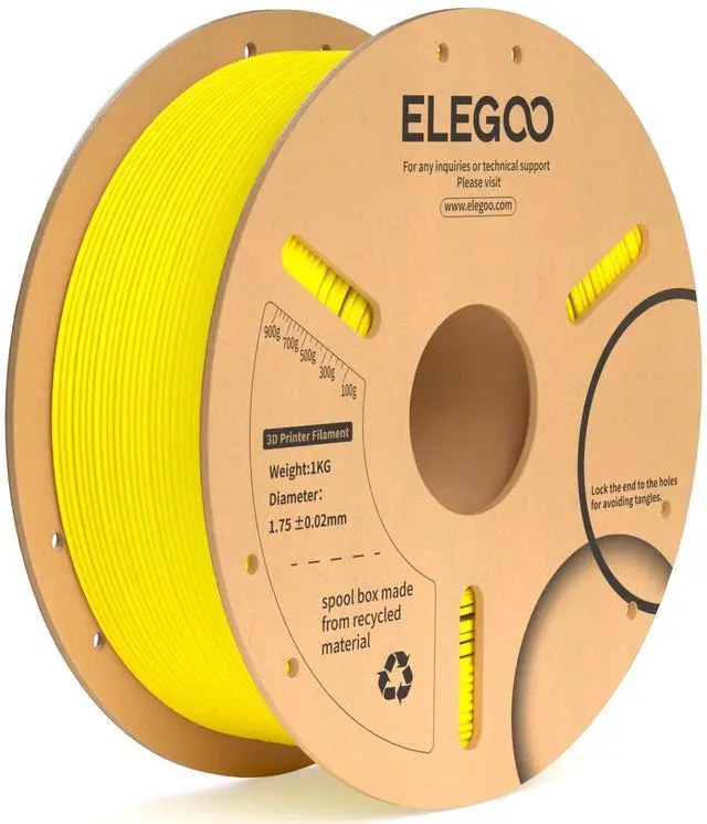 Main image of ELEGOO PLA+ Filament 1.75mm 3D Printer Filament Yellow 1kg