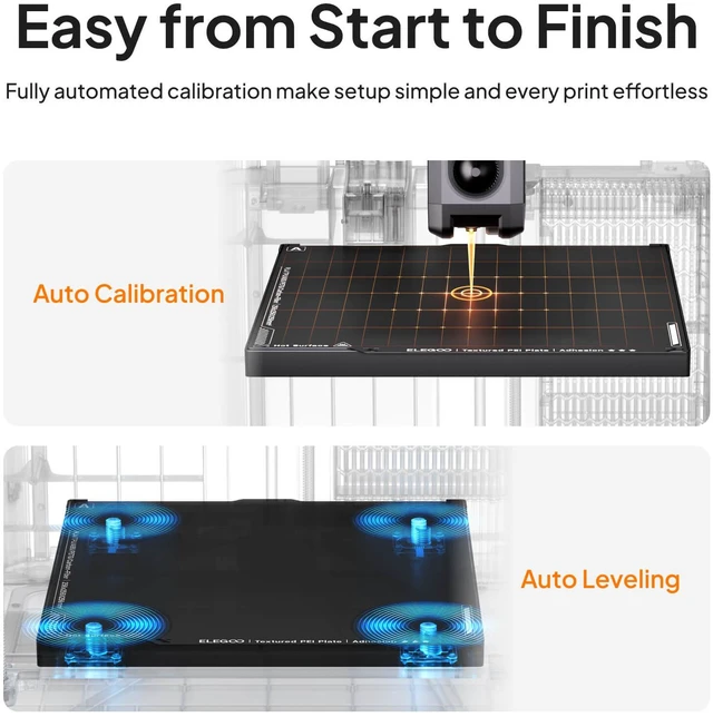 Alt view image 3 of 7 - ELEGOO Centauri 2 Combo 3D Printer, Beginner-Friendly Multicolor Printing 500mm/s High-Speed CoreXY Printer, 4-Color Printing, Auto Leveling, 350°C Nozzle