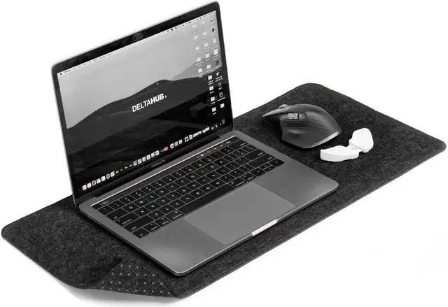 Main image of DELTAHUB - Minimalistic Felt Desk Protective Pad, Anti-Fray, Anti-Slip, Easy to Clean, Easy Glide, Long Lasting, Sleek Design, Comfortable, Resistant, Desk Mat, PC, Mac, Laptop - Small (28x63cm)