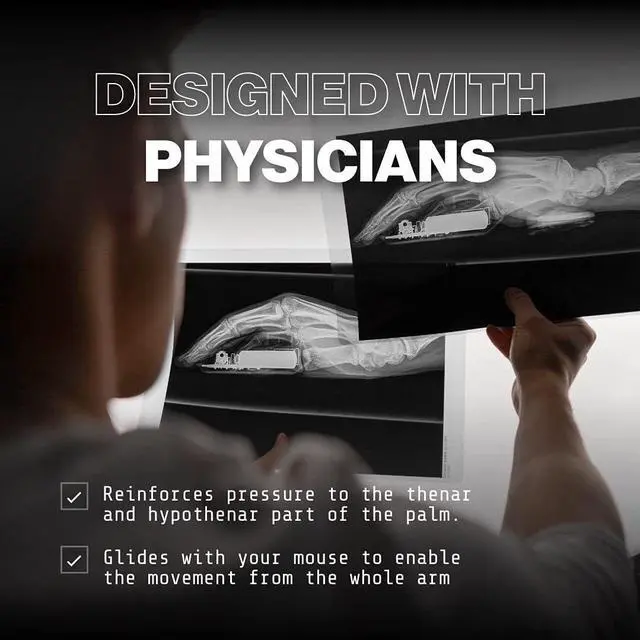 Alt view image 4 of 7 - DELTAHUB Carpio 2.0 - Right-Handed Truly Ergonomic Wrist Rest for Mouse, Carpal Tunnel Support, Pain Relief, Anti-Fatigue, Easy Glide, Sleek, Office Computer, Laptop, Gaming - Small, White