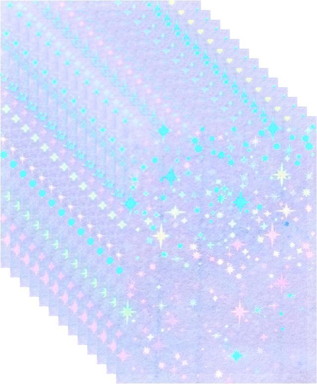 Transparent Holographic Star Sticker Sheet Clear Self-adhesive