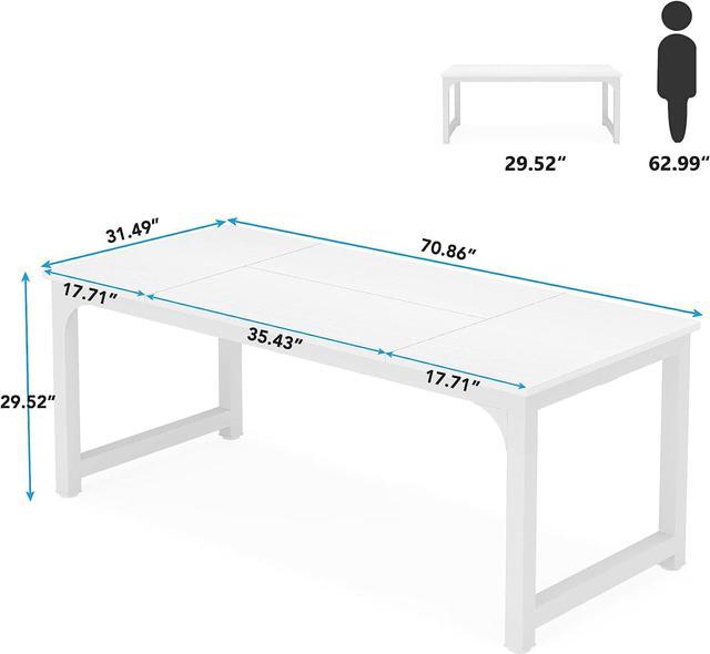 Tribesigns Modern Computer Desk, 70.8 x 31.5 inch Large Office Desk  Computer Table Study Writing Desk Workstation for Home Office, Rustic/Black