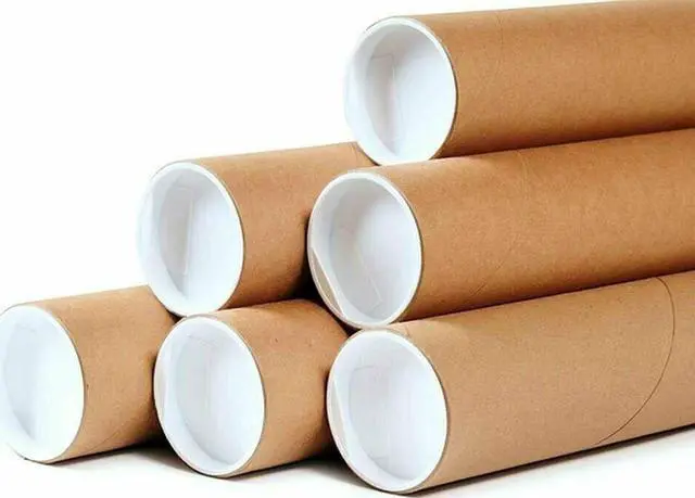 Main image of 50 - 2" x 12" Round Cardboard Shipping Mailing Tube Tubes With End Caps