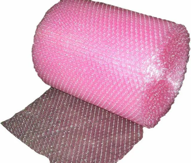 Main image of supplyhut 3/16'' Anti-Static Small Bubble Cushioning Wrap Padding Roll 50' x 12'' Wide 50FT, Pink (0-5867-3797-9)
