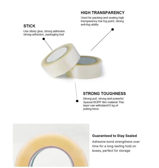 Alt view image 4 of 5 - supplyhut 18 Rolls Shipping Packaging Box Packing Sealing Tape 1.8 mil 2" x 55 Yard 165FT