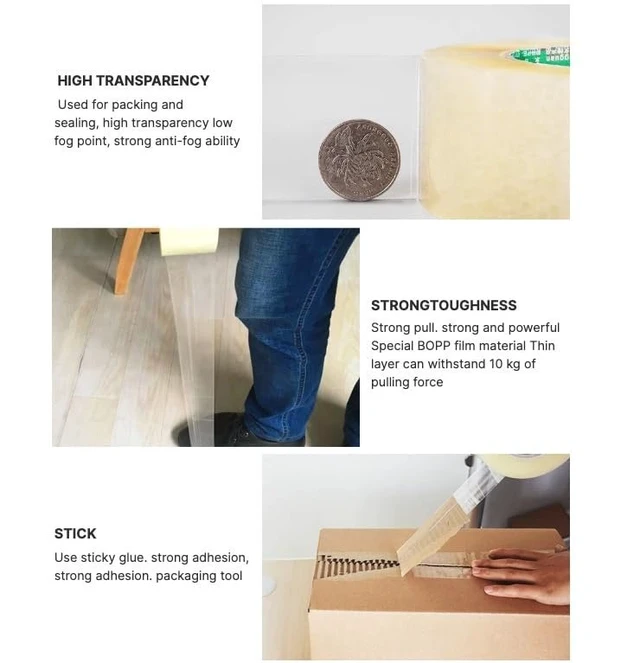Alt view image 5 of 5 - supplyhut 18 Rolls Shipping Packaging Box Packing Sealing Tape 1.8 mil 2" x 55 Yard 165FT