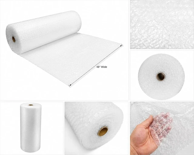 Alt view image 2 of 2 - 3/16" x 250' x 48" Perforated 12" Small Bubble Cushioning Wrap Padding Roll