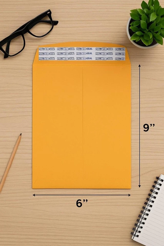 Alt view image 2 of 4 - 25 - Pack 6"x9" Kraft Catalog Mailing Envelopes Mailers Peel Self Seal