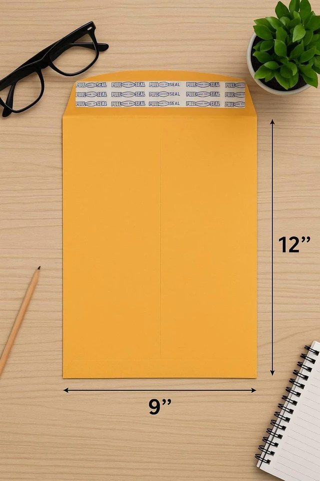 Alt view image 3 of 4 - 500 - Pack 9"x12" Kraft Catalog Mailing Envelopes Mailers Peel Self Seal