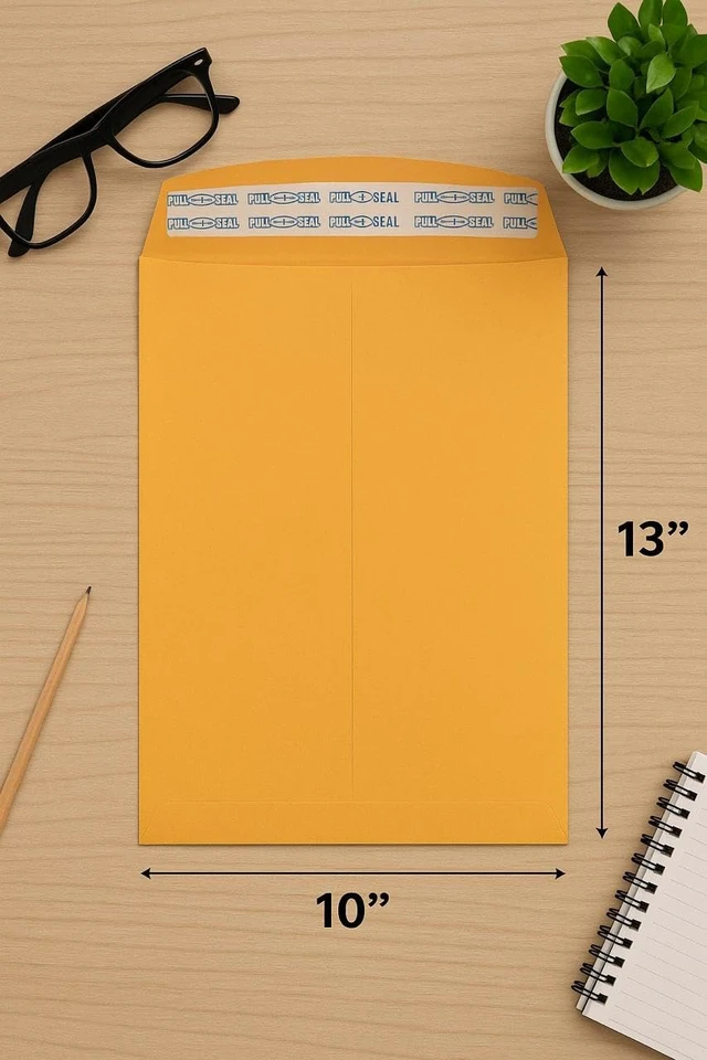 Alt view image 3 of 4 - 50 - Pack 10"x13" Kraft Catalog Mailing Envelopes Mailers Peel Self Seal