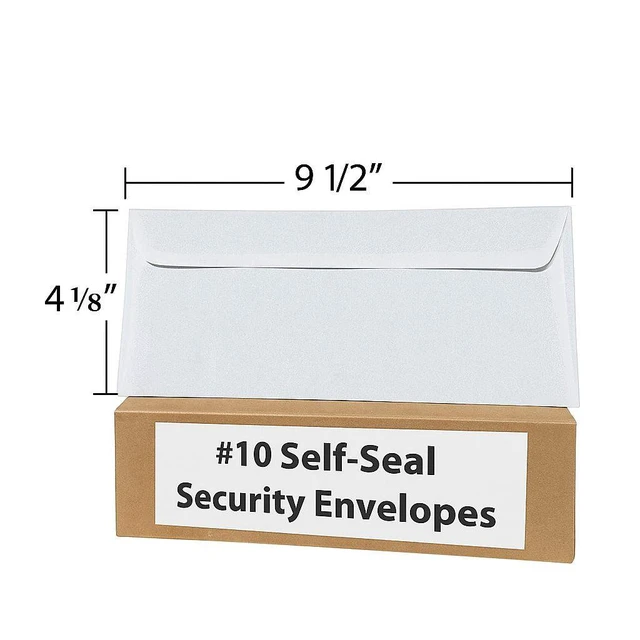 Alt view image 3 of 5 - 500 - Pack #10 Security Envelopes Self Seal Envelopes 4-1/8" x 9-1/2"