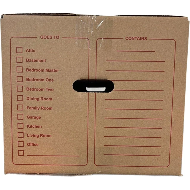 Alt view image 4 of 5 - 25 - Pack Medium Cardboard Moving Boxes 18x14x12 32 ECT With Handles