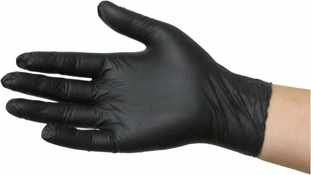 Alt view image 2 of 3 - 100 Shield Nitrile 5mil Powder Free Gloves Black (Latex Vinyl Free) Small