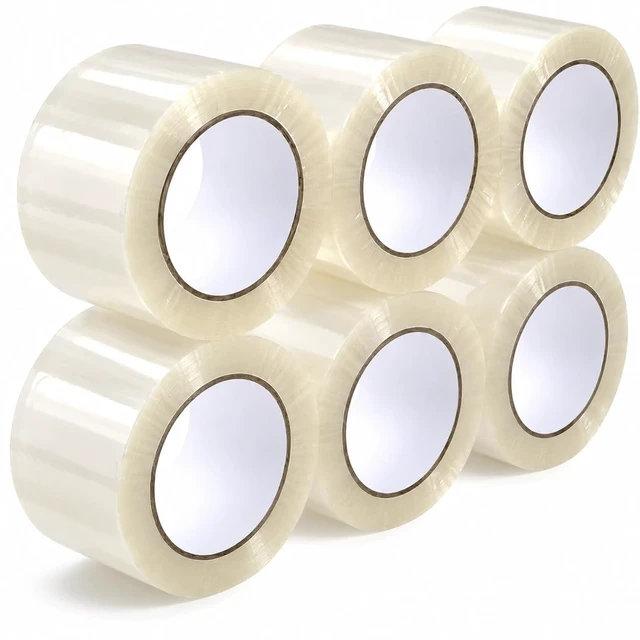 Alt view image 2 of 5 - 6 Rolls Shipping Packaging Box Packing Sealing Tape 2 mil 3" x 55 Yard 330FT