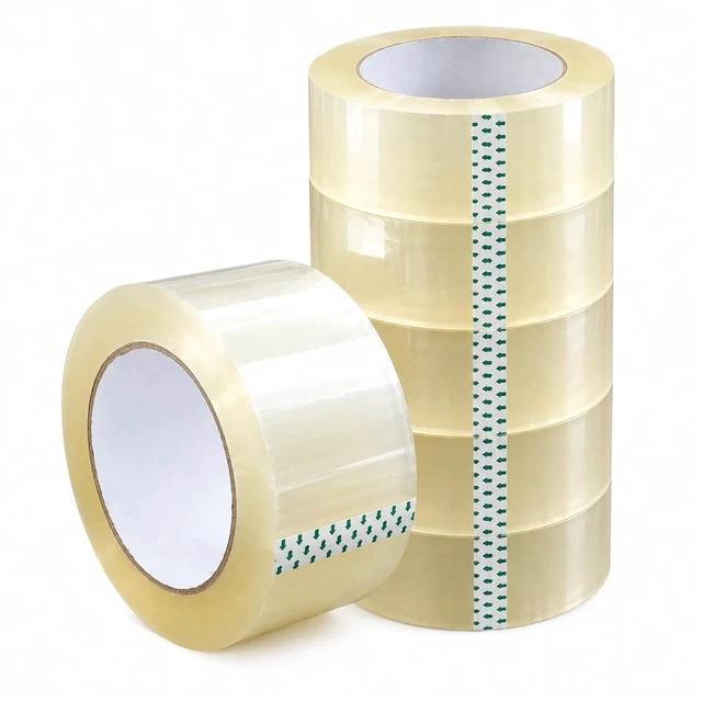 Main image of 6 Rolls Shipping Packaging Box Packing Sealing Tape 2 mil 3" x 55 Yard 330FT