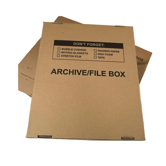 Alt view image 3 of 7 - supplyhut 25 - Pack 18x15x14 Medium Standard File Storage Moving Box with Lid Letter Handles