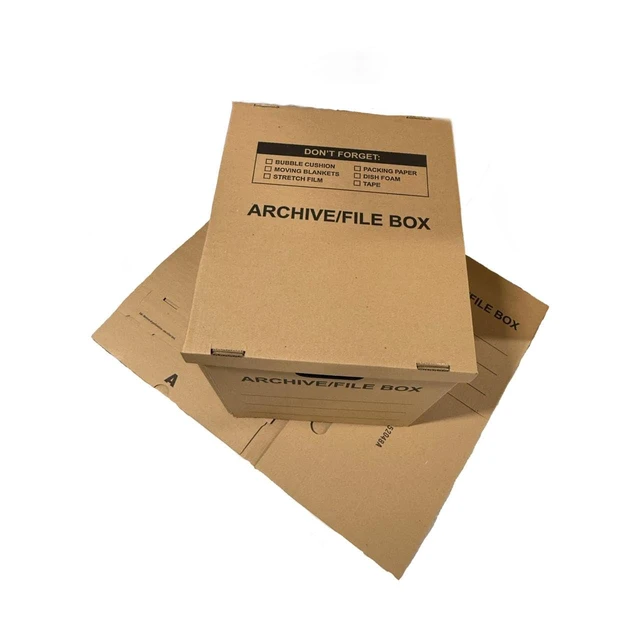 Alt view image 5 of 7 - supplyhut 12 - Pack 18x15x14 Medium Standard File Storage Moving Box with Lid Letter Handles