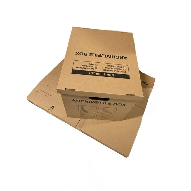 Alt view image 7 of 7 - supplyhut 12 - Pack 18x15x14 Medium Standard File Storage Moving Box with Lid Letter Handles