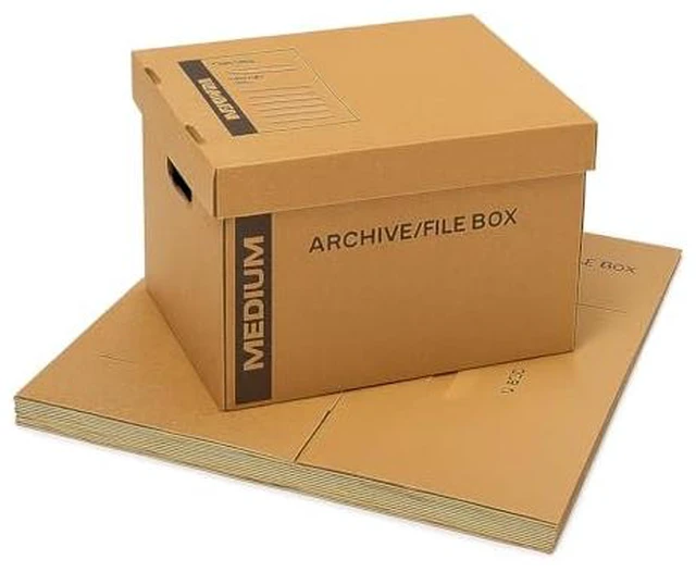 Main image of supplyhut 6 - Pack 18x15x14 Medium Standard File Storage Moving Box with Lid Letter Handles