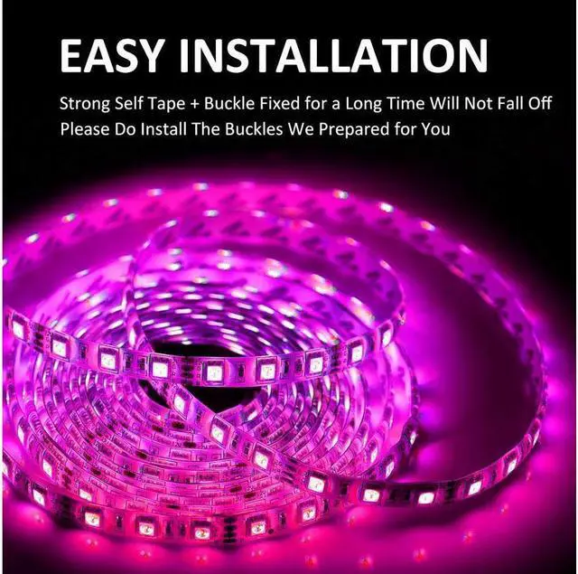 Alt view image 4 of 7 - LED Strip Lights with Remote 300 LEDs 16.4FT Light Stripe with RGB 5050 LED 16 Color Changing and 4 Modes Dimmable Led Stripe Lights 12V Stripe Light for Indoor and Outdoor Decoration