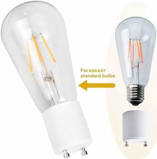 Alt view image 3 of 7 - GU24 to E26 E27 Adapter 10 Pack Heat Resistant Up to 200? Fire Resistant Converts GU24 Pin Base Fixture to E26 E27 Standard Screw-in Socket