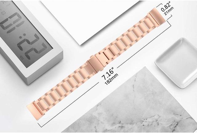 Alt view image 4 of 6 - Compatible Fitbit Charge 3 Metal Bands, Premium Stainless Steel Metal Replacement Smartwatch Bands Strap Bracelet Sport Wristband Compatible with Fitbit Charge 3 & Charge 3 SE for Women Men