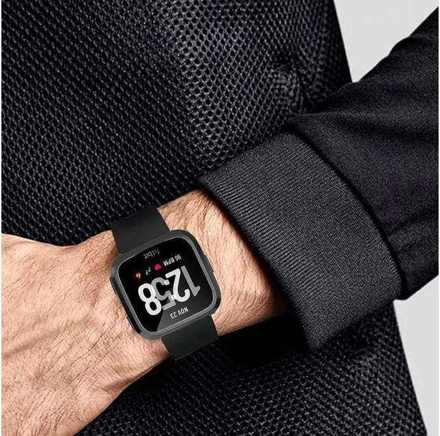 Alt view image 7 of 7 - BONAEVER 2 Pack Screen Protector Case for Fitbit Versa Soft TPU Slim Fit Full Cover Screen Protector Case for Fitbit Versa Smartwatch B s Accessories