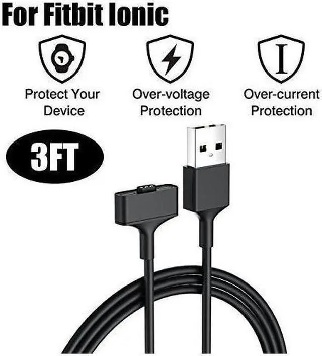 Alt view image 2 of 7 - BONAEVER Fitbit Ionic Charging Cable 2 Pack Replacement USB Charger Charging Cable Adapter Compatible Fitbit Ionic Smartwatch - 3 feet Standurdy Fitbit Ionic Power Charging Cord