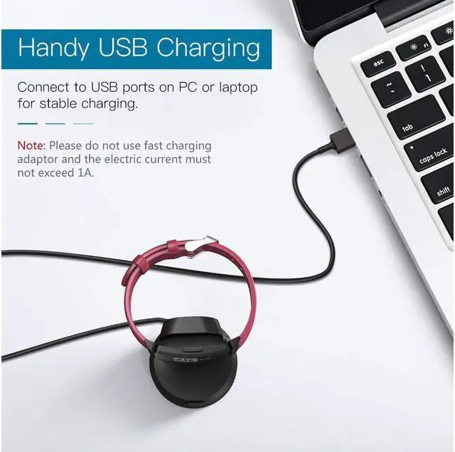 Alt view image 6 of 7 - Charger Dock For Fitbit Inspire / Inspire HR Portable Magnetic Replacement Charging Stand Adapter with USB Charging Cable Cord for Inspire / Inspire HR
